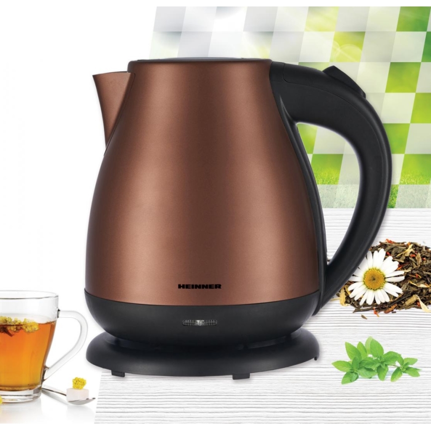 Heinner HEK-17IXC - Bollitore elettrico 1,7 l 2200W/230V color rame
