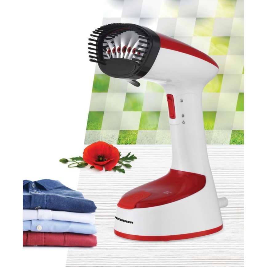 Heinner HGS-1400RD - Vaporizzatore portatile per capi 1470W/230V bianco/rosso