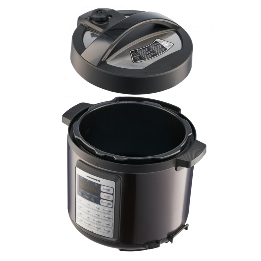 Heinner HPCK-38BK - Pentola a pressione elettrica multifunzione 5,7 l 1000 W/230 V nera