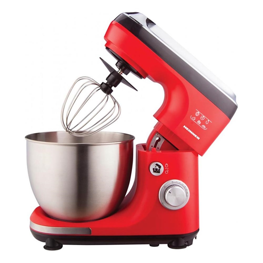 Heinner HPM-600RD - Robot da cucina con ciotola in acciaio inossidabile 600W/230V rosso