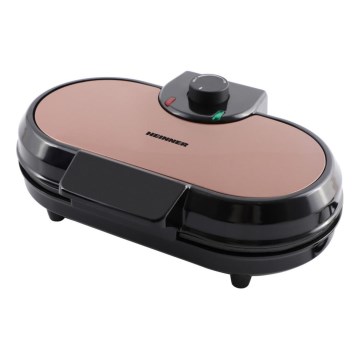 Heinner HWF-1000CR - Piastra per waffle 1000W/230V nera/rosa oro