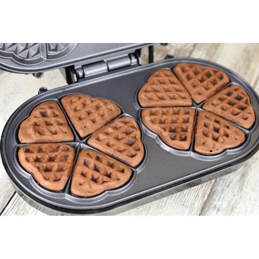 Heinner HWF-1000CR - Piastra per waffle 1000W/230V nera/rosa oro