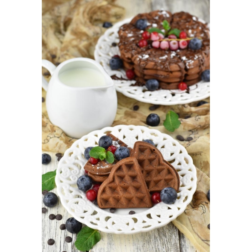 Heinner HWF-1000CR - Piastra per waffle 1000W/230V nera/rosa oro