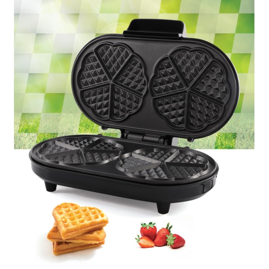 Heinner HWF-1000CR - Piastra per waffle 1000W/230V nera/rosa oro