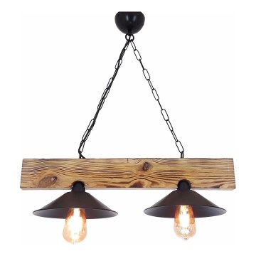 HEPSI cavo Lampada a sospensione 2xE27/40W/230V, abete rosso/noce finish