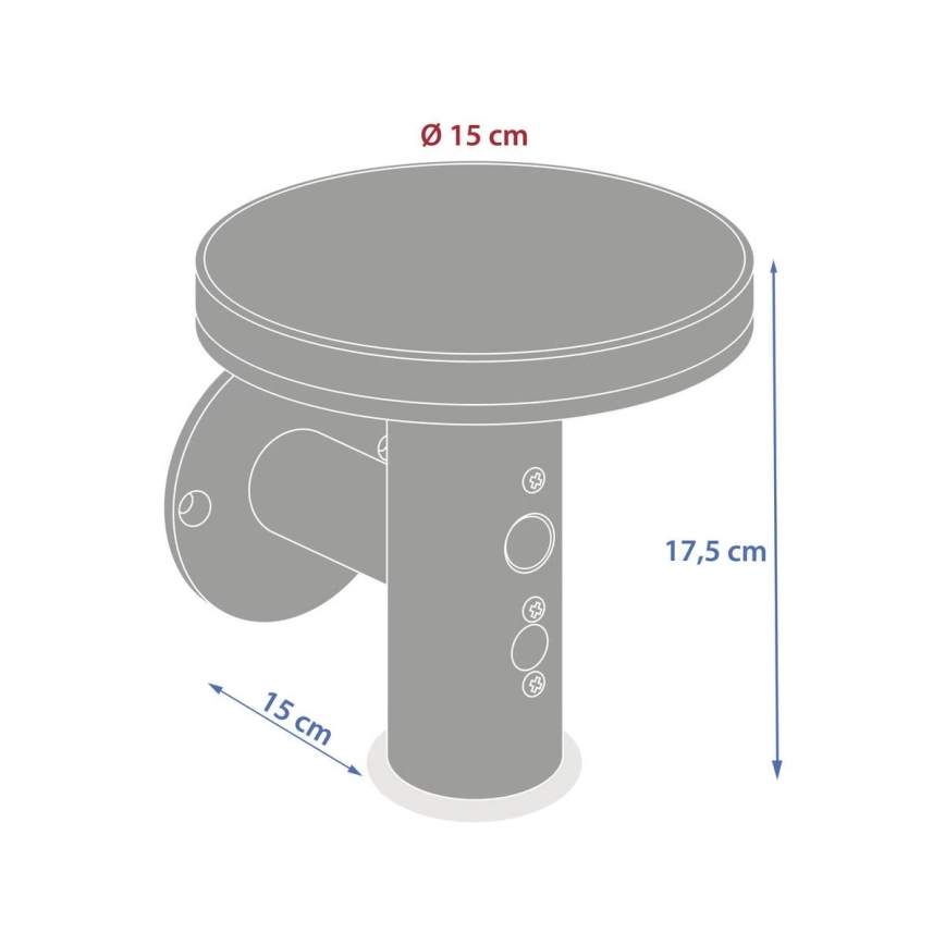 Hesperide - Lampada da parete solare a LED con sensore di movimento DETEKT LED/3,7V 2600 mAh IP65
