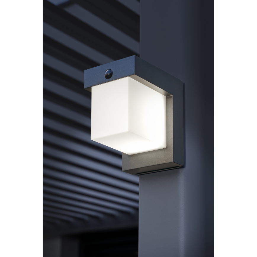 Hesperide - Lampada da parete solare a LED con sensore di movimento MULTY LED/3,7V 2600 mAh IP65 antracite