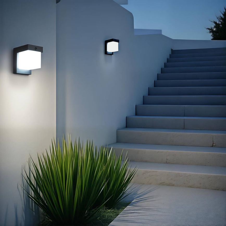 Hesperide - Lampada da parete solare a LED con sensore di movimento MULTY LED/3,7V 2600 mAh IP65 antracite