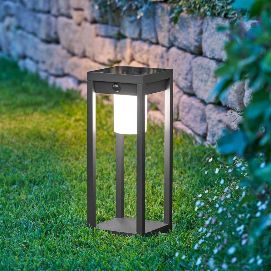 Hesperide - lanterna solare a LED con sensore di movimento e sensore crepuscolare PIKY LED/3,7V 2600 mAh 40 cm IP65 antracite