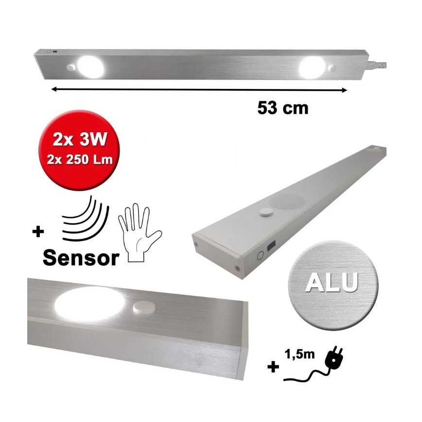 HiLite - Lampada LED sottopensile con sensore BERN 2xLED/3W/230V 4000K