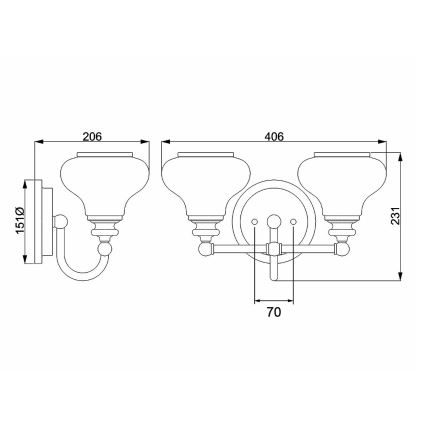 Hinkley - Lampada LED da bagno AINSLEY 2xG9/3W/230V IP44