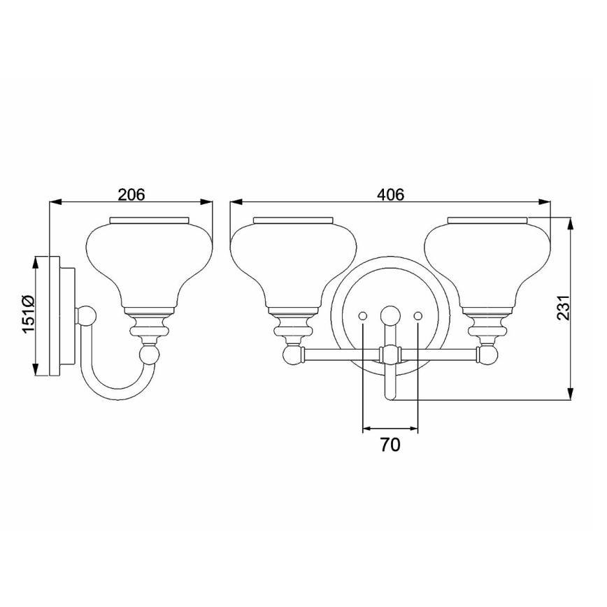 Hinkley - Lampada LED da bagno AINSLEY 2xG9/3W/230V IP44