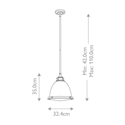 Hinkley - Lampadario a sospensione con supporto rigido AMELIA 1xE27/60W/230V bronzo