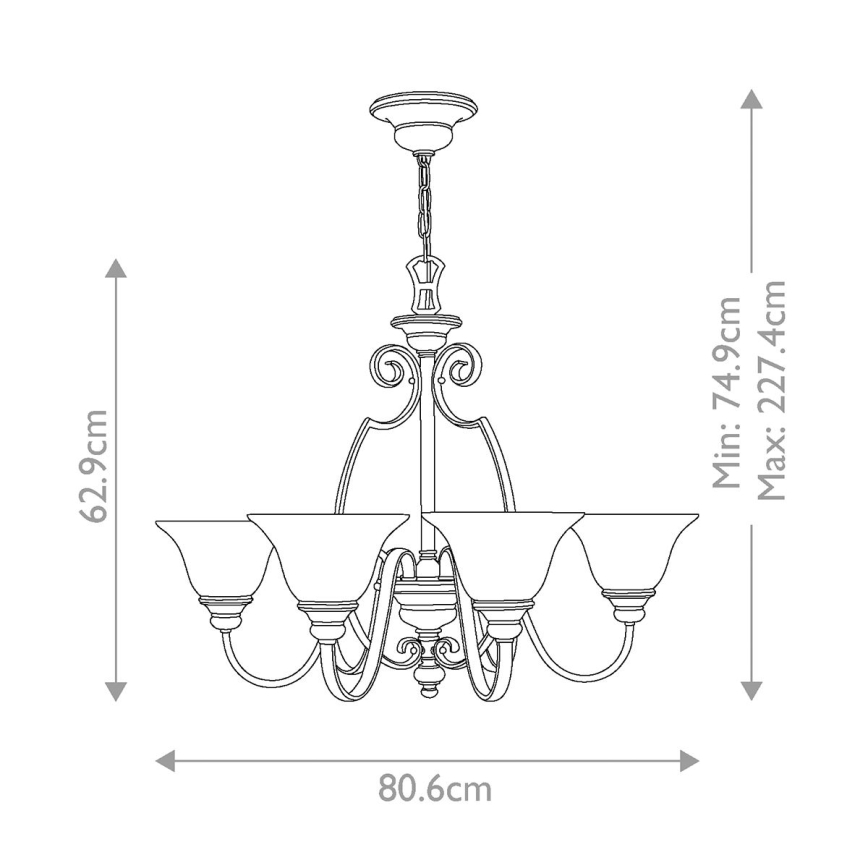 Hinkley - Lampadario a sospensione con catena CELLO 6xE27/60W/230V
