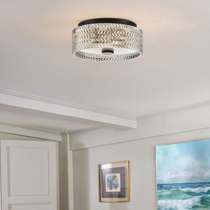 Hinkley - Plafoniera ELLE 2xE27/60W/230V diametro 30,5 cm nero