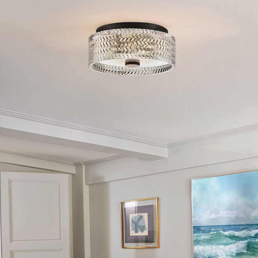 Hinkley - Plafoniera ELLE 2xE27/60W/230V diametro 30,5 cm nero
