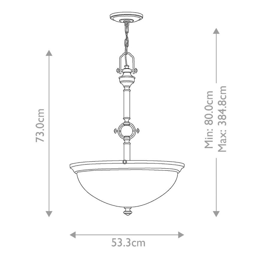 Hinkley - Lampadario a sospensione con catena MAYFLOWER 3xE27/60W/230V