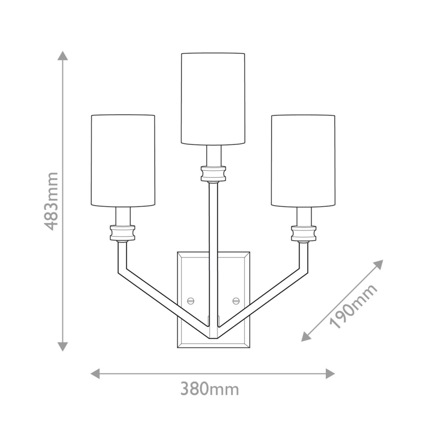 Hinkley - MOORE Lampada da parete 3xE14/40W/230V Oro