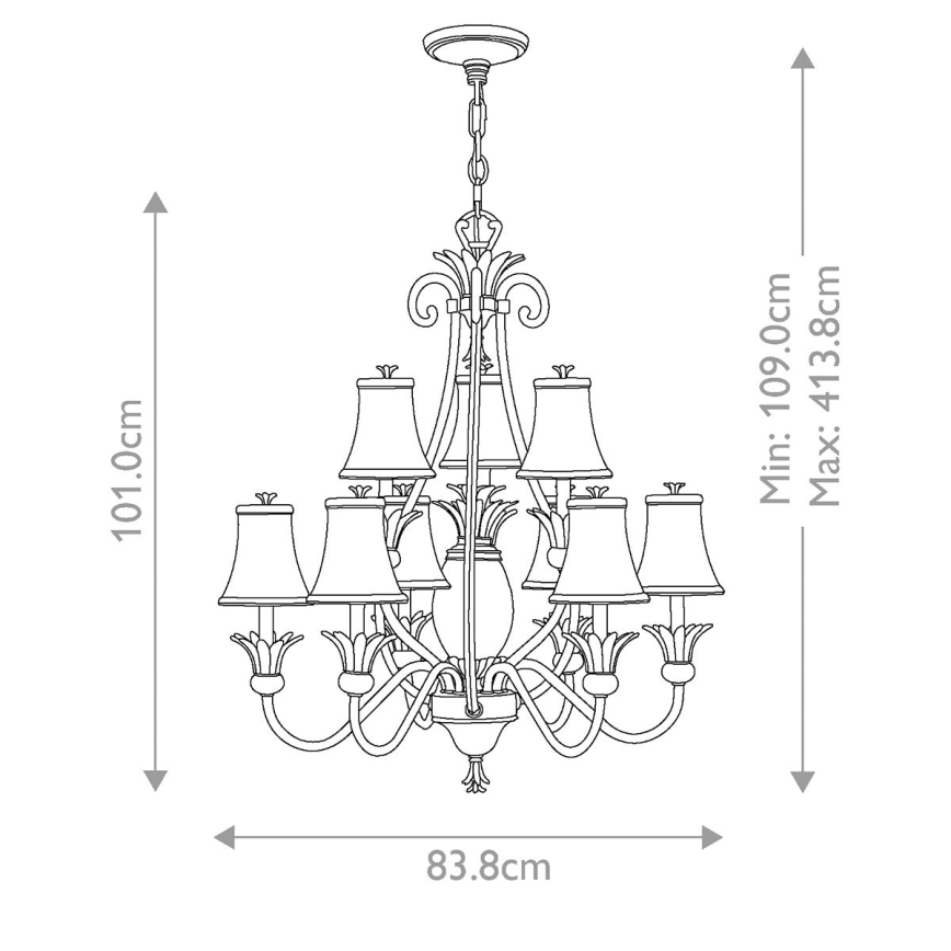 Hinkley - Lampadario a sospensione con catena PLANTATION 10xE14/40W/230V bronzo