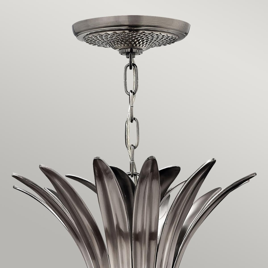 Hinkley - Lampadario a sospensione con catena PLANTATION 4xE14/40W/230V argento