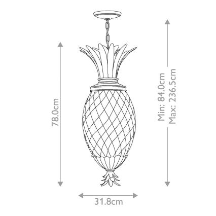 Hinkley - Lampadario a sospensione con catena PLANTATION 4xE14/40W/230V argento