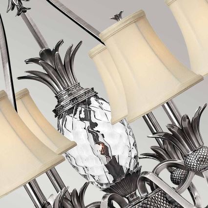 Hinkley - Lampadario a sospensione con catena PLANTATION 7xE14/40W/230V argento