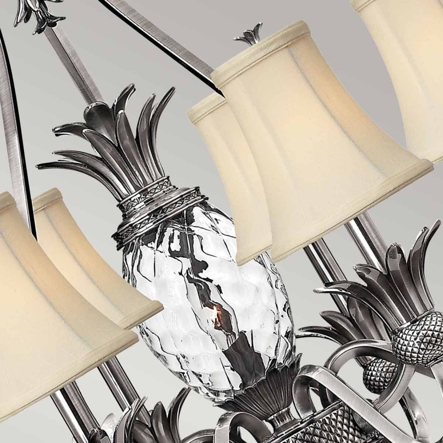 Hinkley - Lampadario a sospensione con catena PLANTATION 7xE14/40W/230V argento