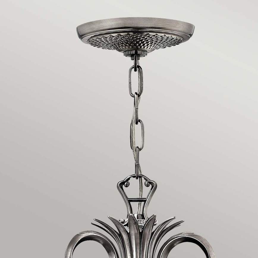 Hinkley - Lampadario a sospensione con catena PLANTATION 7xE14/40W/230V argento