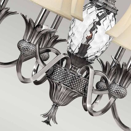 Hinkley - Lampadario a sospensione con catena PLANTATION 7xE14/40W/230V argento