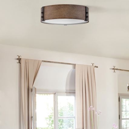 Hinkley - Plafoniera SAWYER 3xE14/40W/230V diametro 38 cm sequoia/marrone