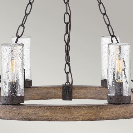Hinkley - Lampadario a catena SAWYER 6xE14/40W/230V marrone