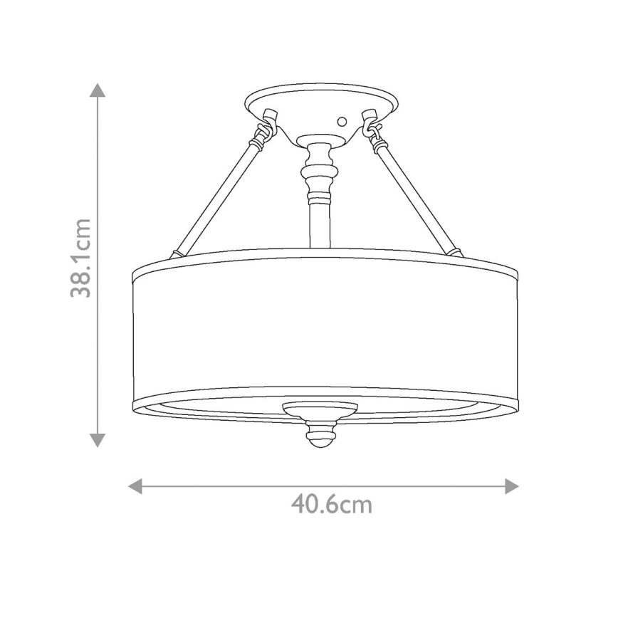 Hinkley - Lampadario da soffitto a montaggio superficiale SUSSEX 3xE27/60W/230V cromo opaco