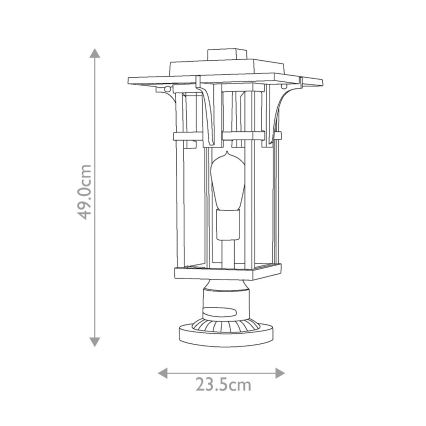 Hinkley - Lampada da esterno MANHATTAN 1xE27/100W/230V IP44 nero