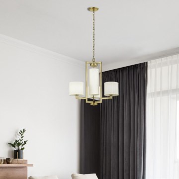 Hinkley - Lampadario a catena HAMPTON 4xE27/60W/230V finitura oro