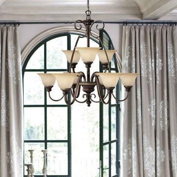 Hinkley - Lampadario a sospensione con catena CELLO 6xE27/60W/230V