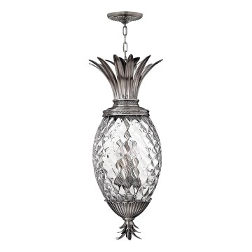 Hinkley - Lampadario a sospensione con catena PLANTATION 4xE14/40W/230V argento