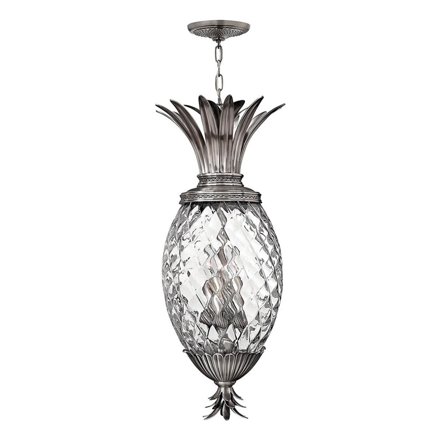 Hinkley - Lampadario a sospensione con catena PLANTATION 4xE14/40W/230V argento