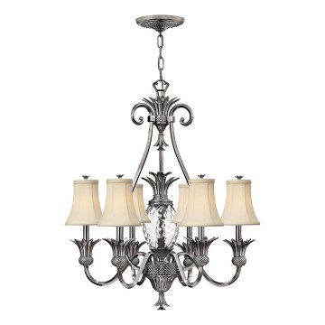 Hinkley - Lampadario a sospensione con catena PLANTATION 7xE14/40W/230V argento