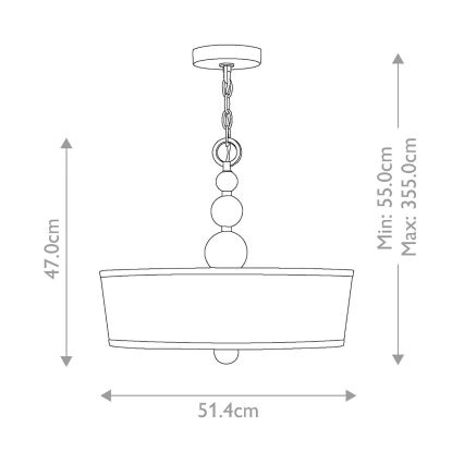 Hinkley - Lampadario a sospensione con catena ZELDA 3xE27/60W/230V ottone