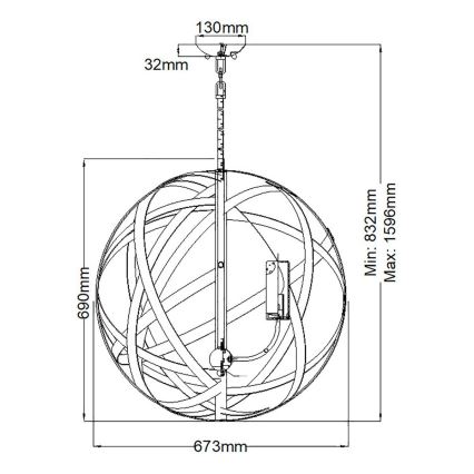 Hinkley - Lampadario da esterno CARSON 5xE14/40W/230V IP44