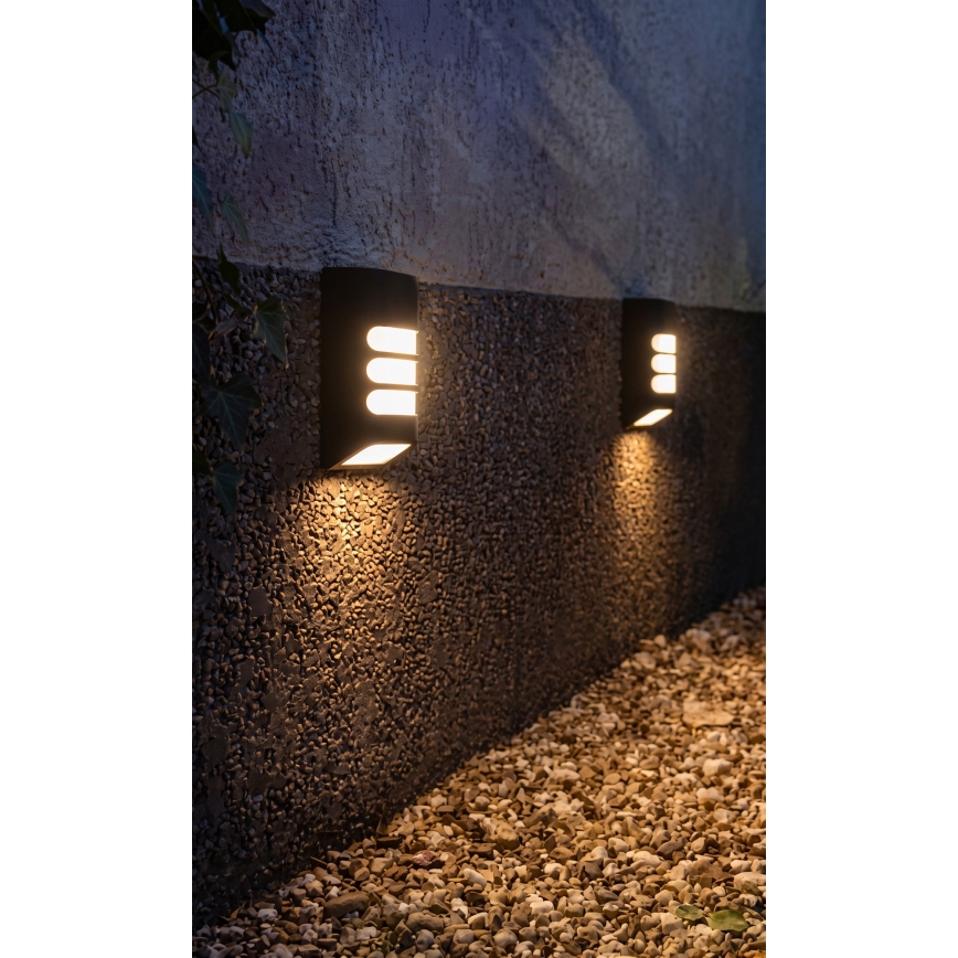 HÖFFTECH - Lampada da parete solare a LED, 1,2 V, 200 mAh, IP44