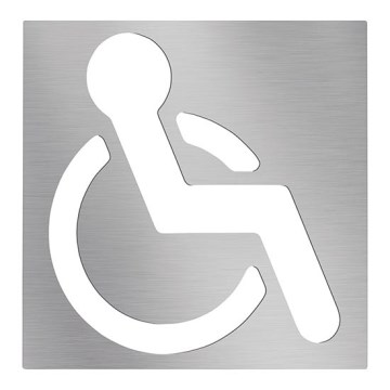 Icona Disabili 12x12 cm acciaio inox/argento
