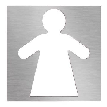 Icona Donna 12x12 cm acciaio inox/argento