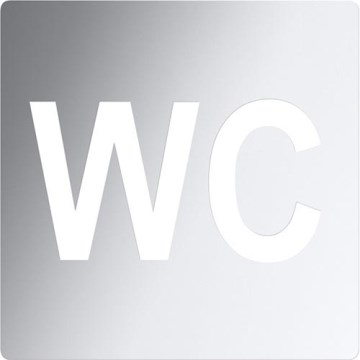 Icona WC 12x12 cm in acciaio inossidabile/argento