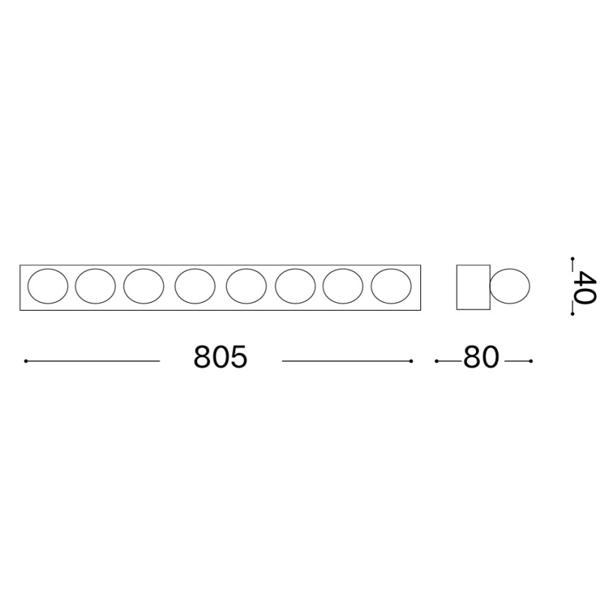 Ideal Lux - Applique 8xE14/40W/230V cromo lucido