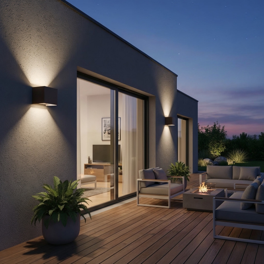 Ideal Lux - Applique a LED da esterno ATOM LED/12W/230V CRI 90 IP54 marrone