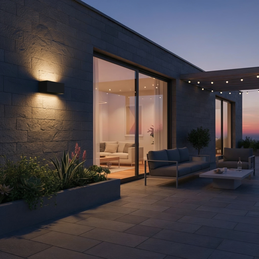 Ideal Lux - Applique a LED da esterno ATOM LED/25W/230V CRI 90 IP54 nero