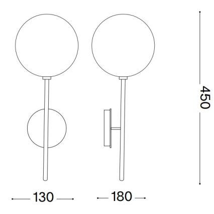 Ideal Lux - Applique a LED EQUINOXE 1xG4/2W/230V ottone/fumé