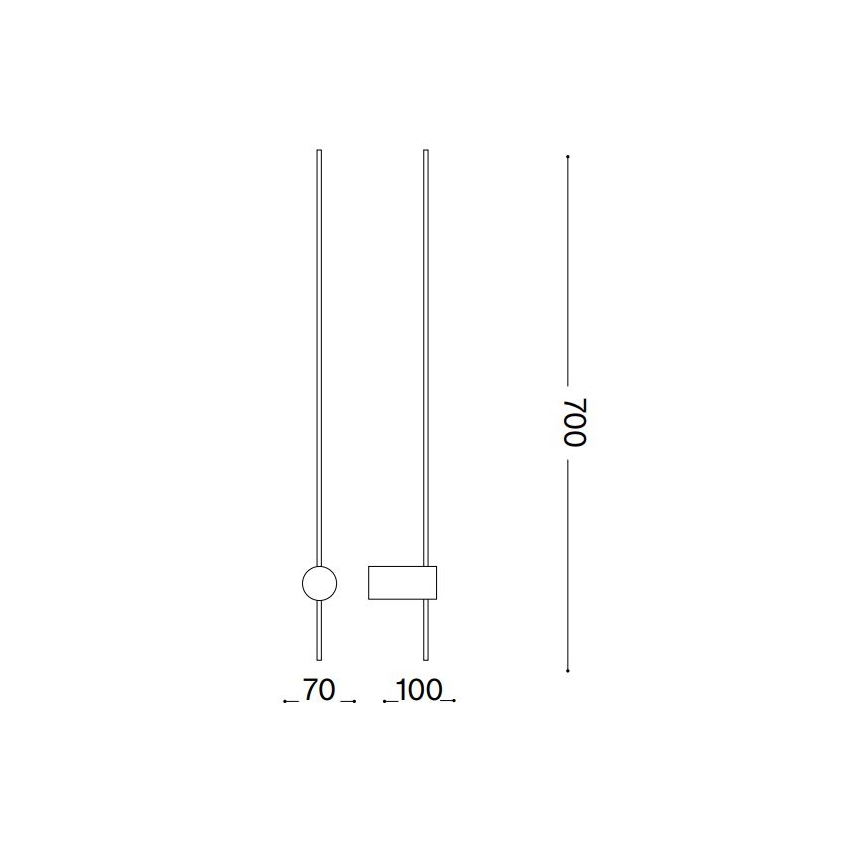 Ideal Lux - Applique a LED ESSENCE LED/12W/230V 2700K 70 cm CRI 90 nero