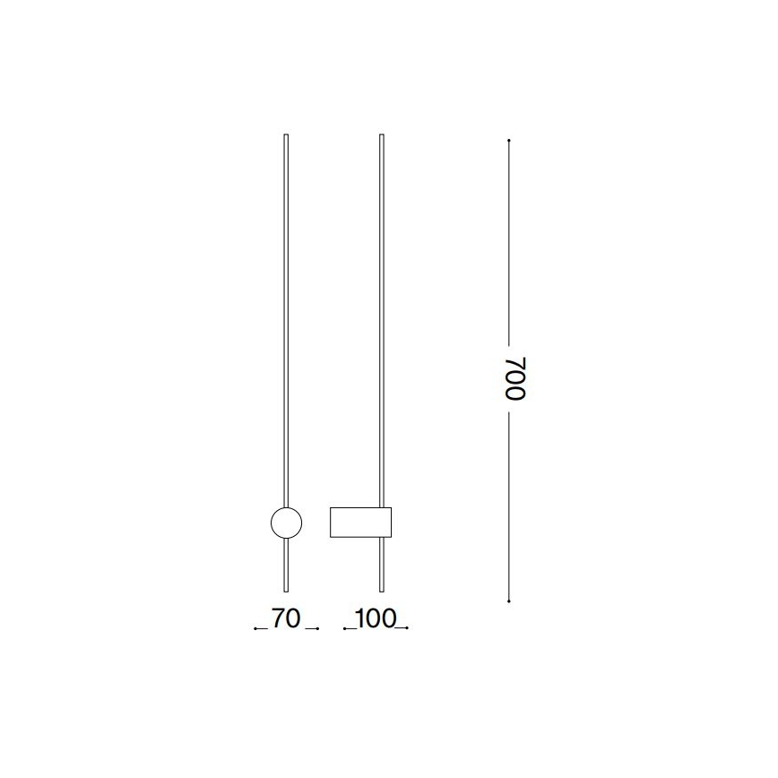 Ideal Lux - Applique a LED ESSENCE LED/12W/230V 3000K 70 cm CRI 90 nero